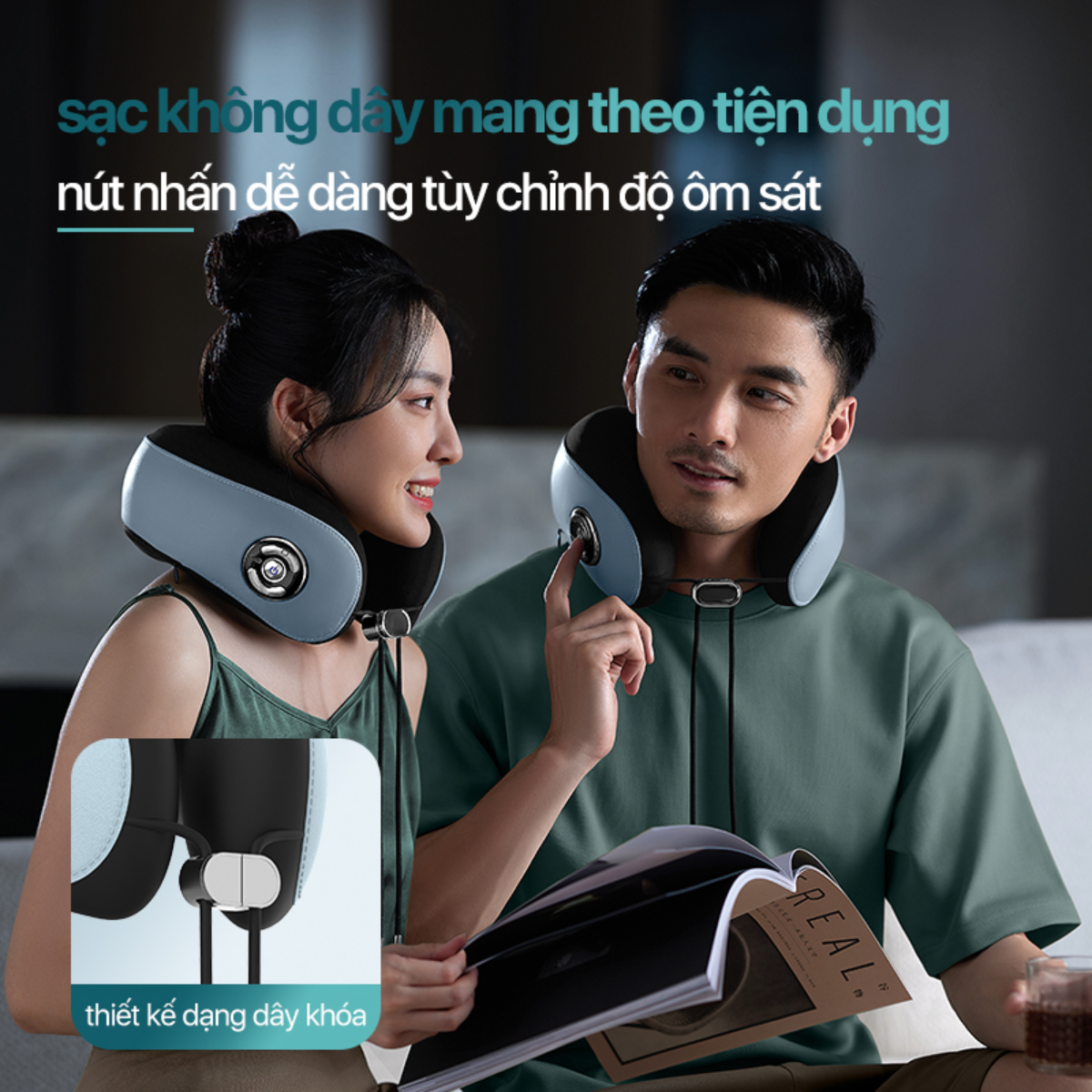 Máy massage cổ vai gáy PHILIPS PPM3304 sạc không dây