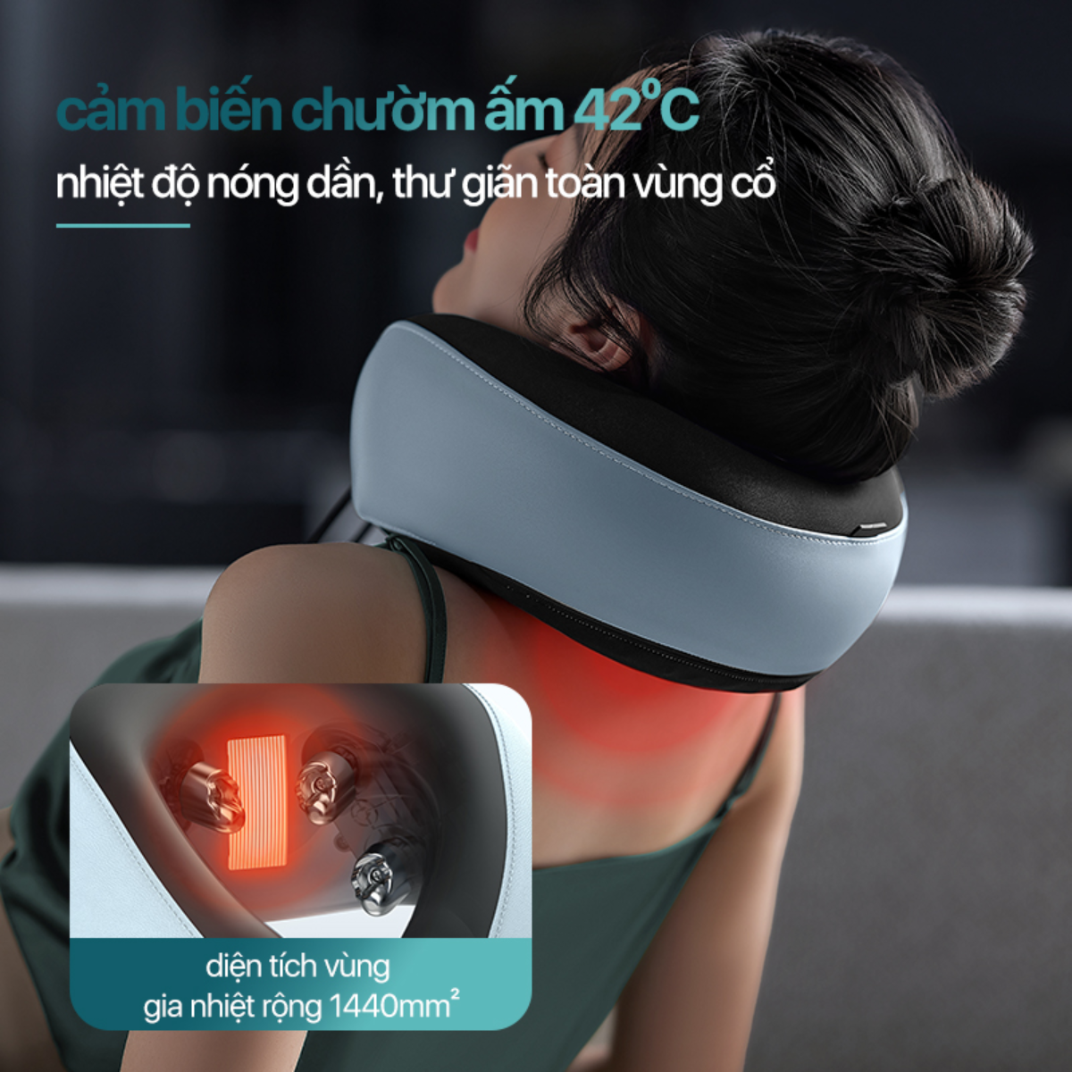 Máy massage cổ vai gáy PHILIPS PPM3304 chườm ấm 42 độ c