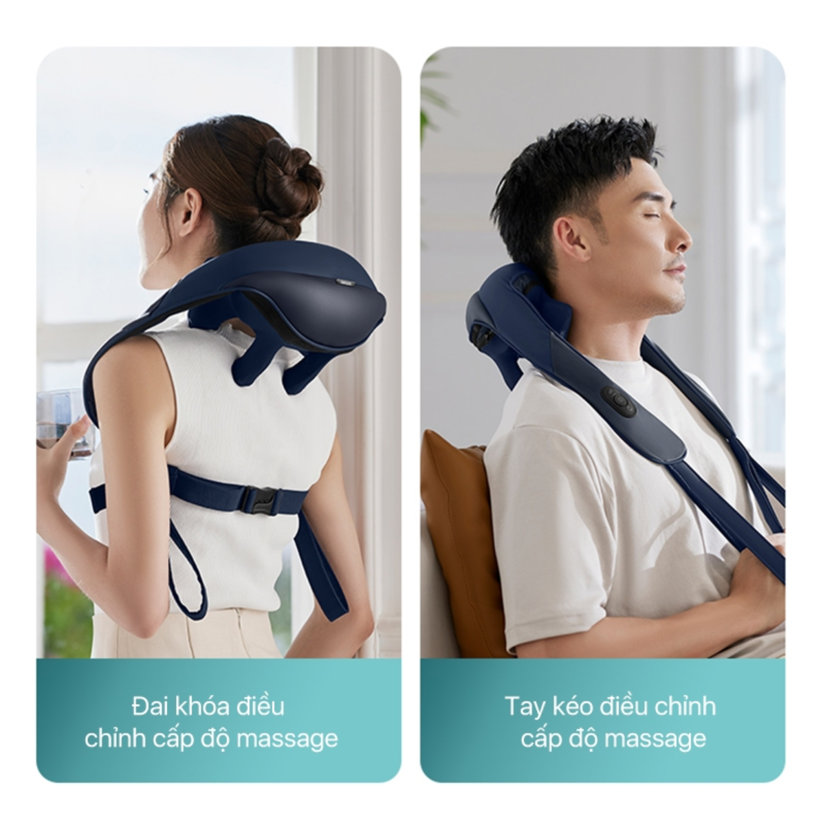 Máy massage cổ vai gáy PHILIPS PPM3522 đai khóa tiện lợi