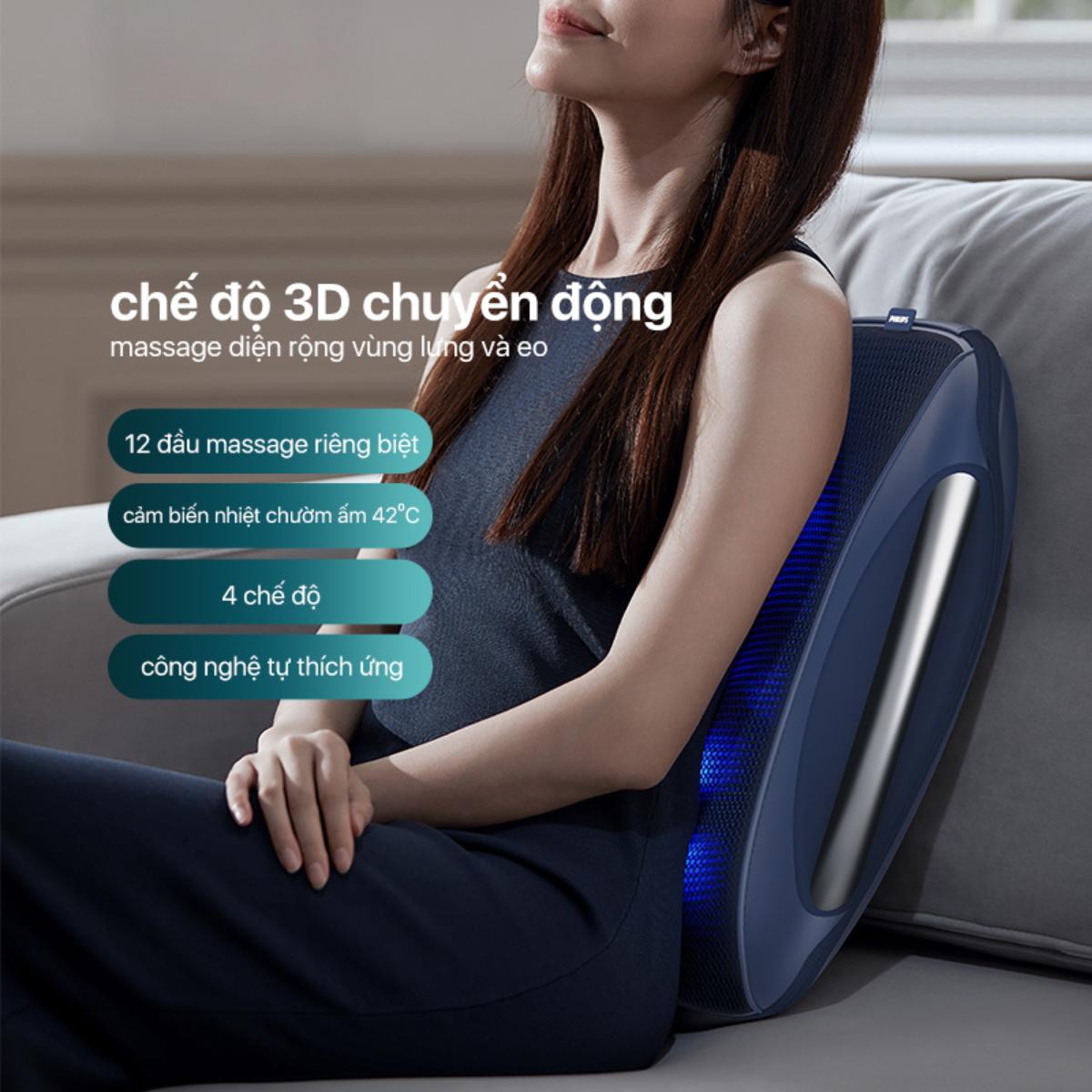 Máy massage vùng lưng PHILIPS PPM4501 chế độ chuyển động 3D