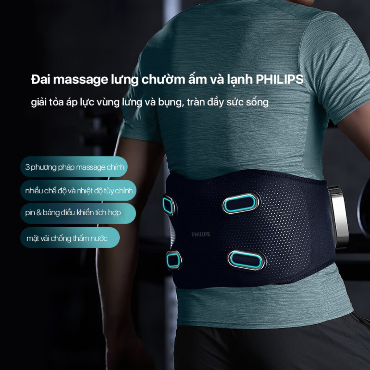 Máy massage lưng PHILIPS PPM4721 chế độ chườm ấm