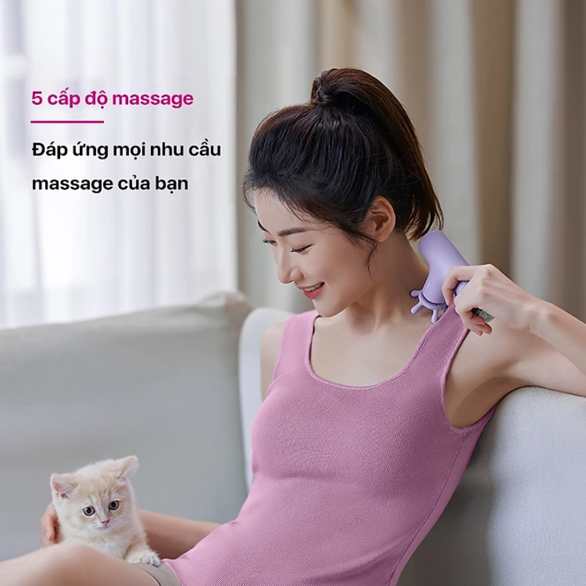 Máy massage cầm tay mini PHILIPS PPM7311 6 cấp độ massage