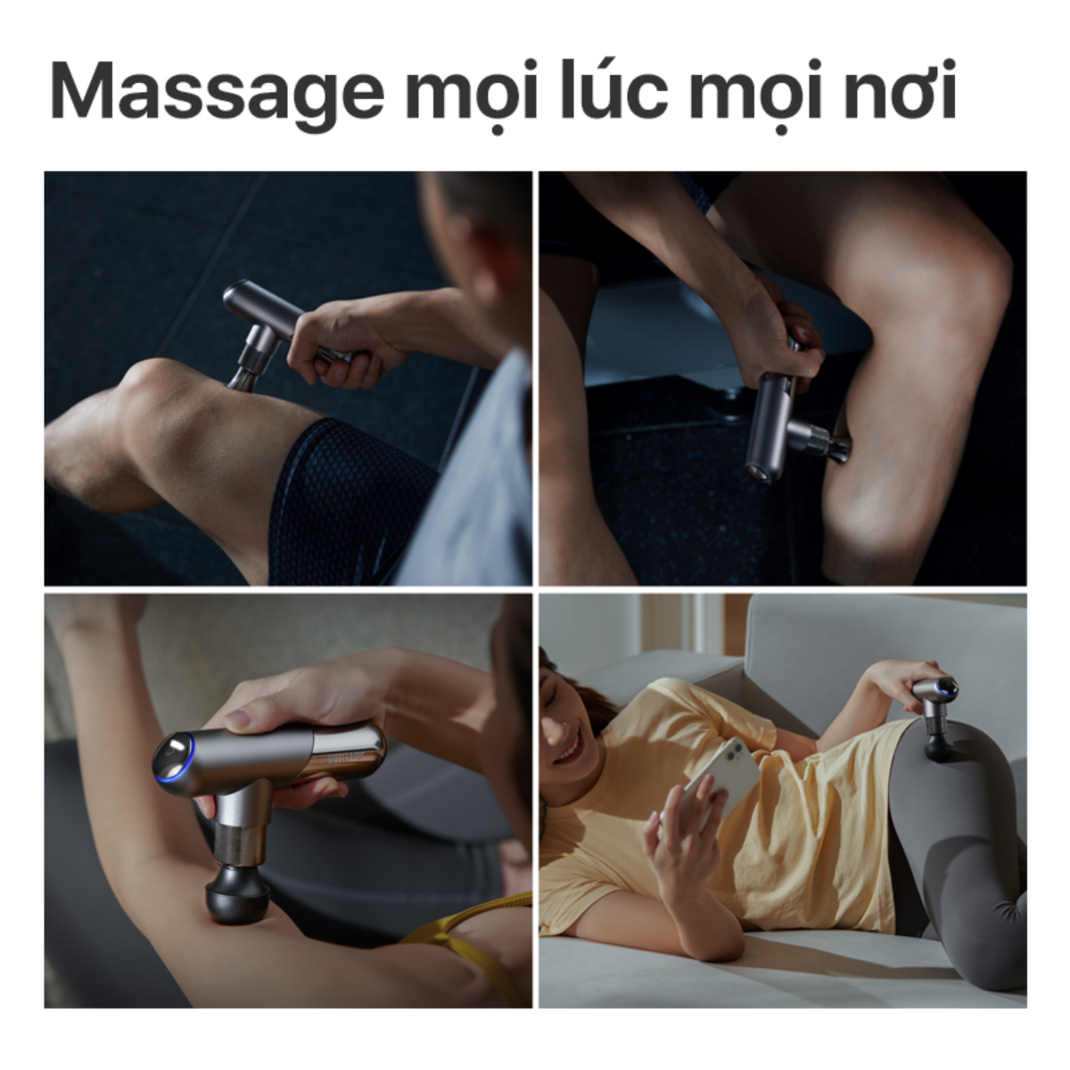 Máy massage cầm tay mini PHILIPS 7501 các vùng massage