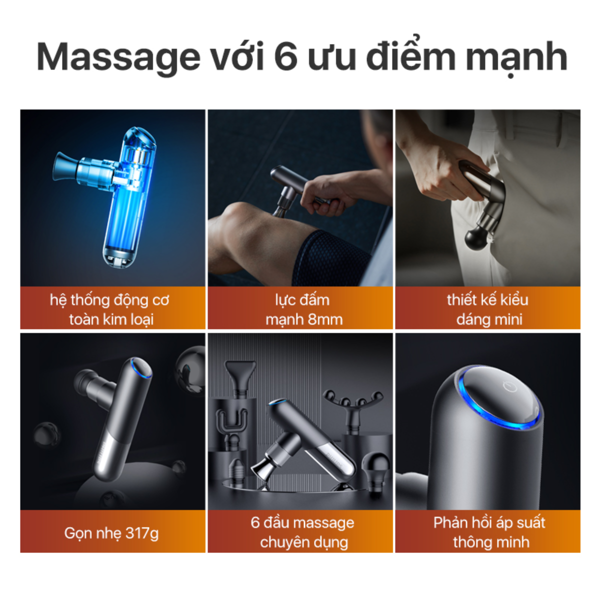 Ưu điểm máy massage cầm tay mini PHILIPS 7501