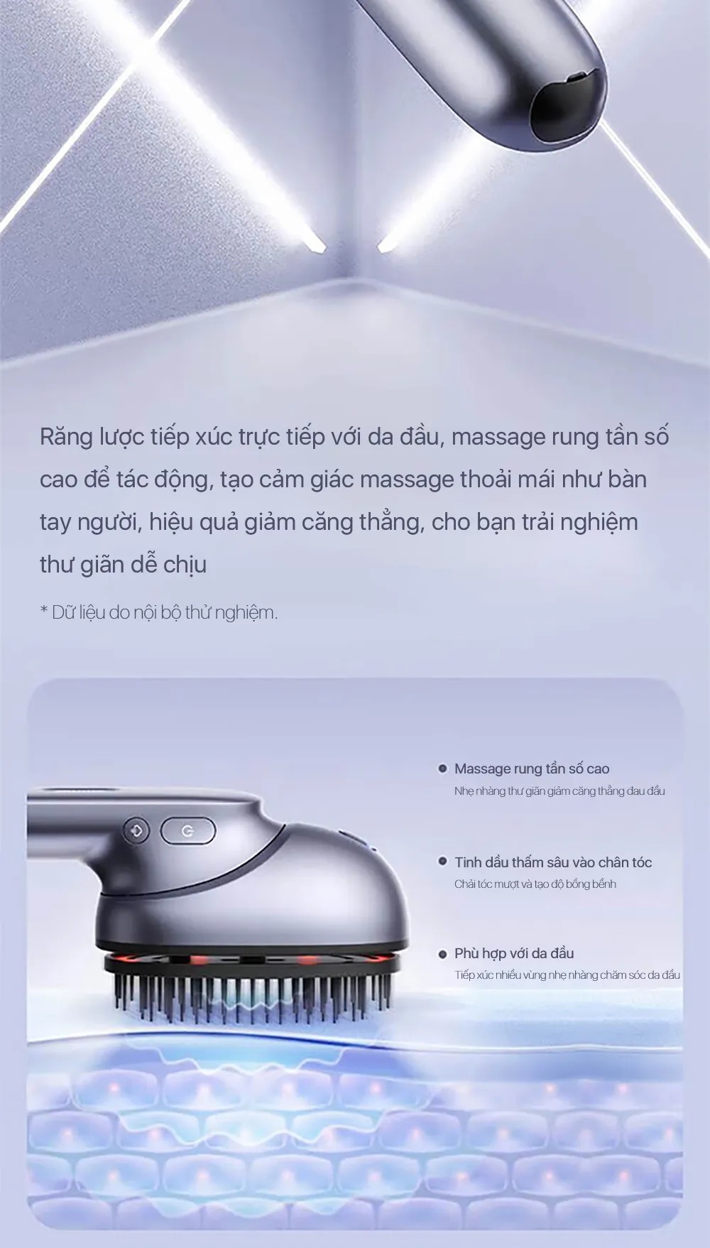 Lược massage đầu PHILIPS PPM1511 tần số rung cao