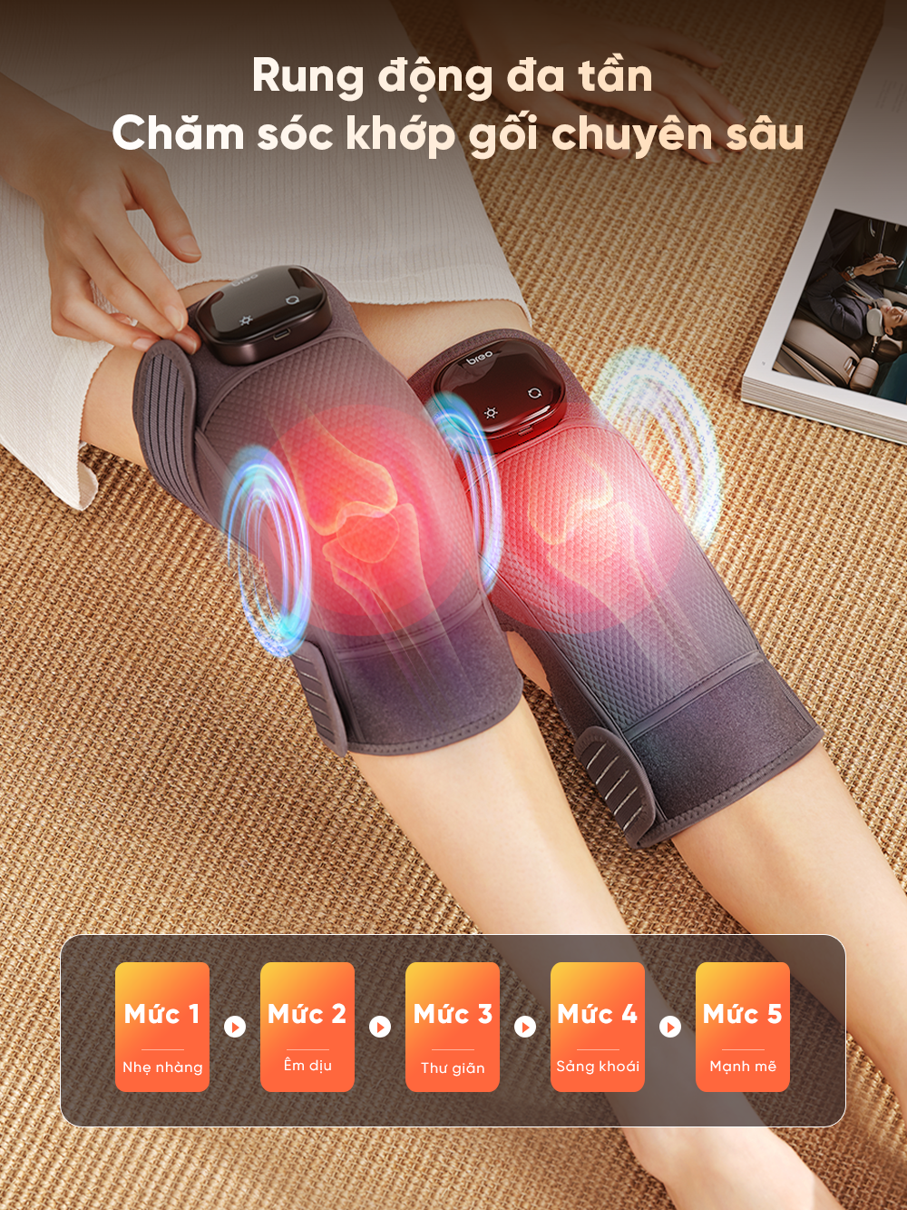 Máy massage đầu gối Breo X2 rung động đa tần