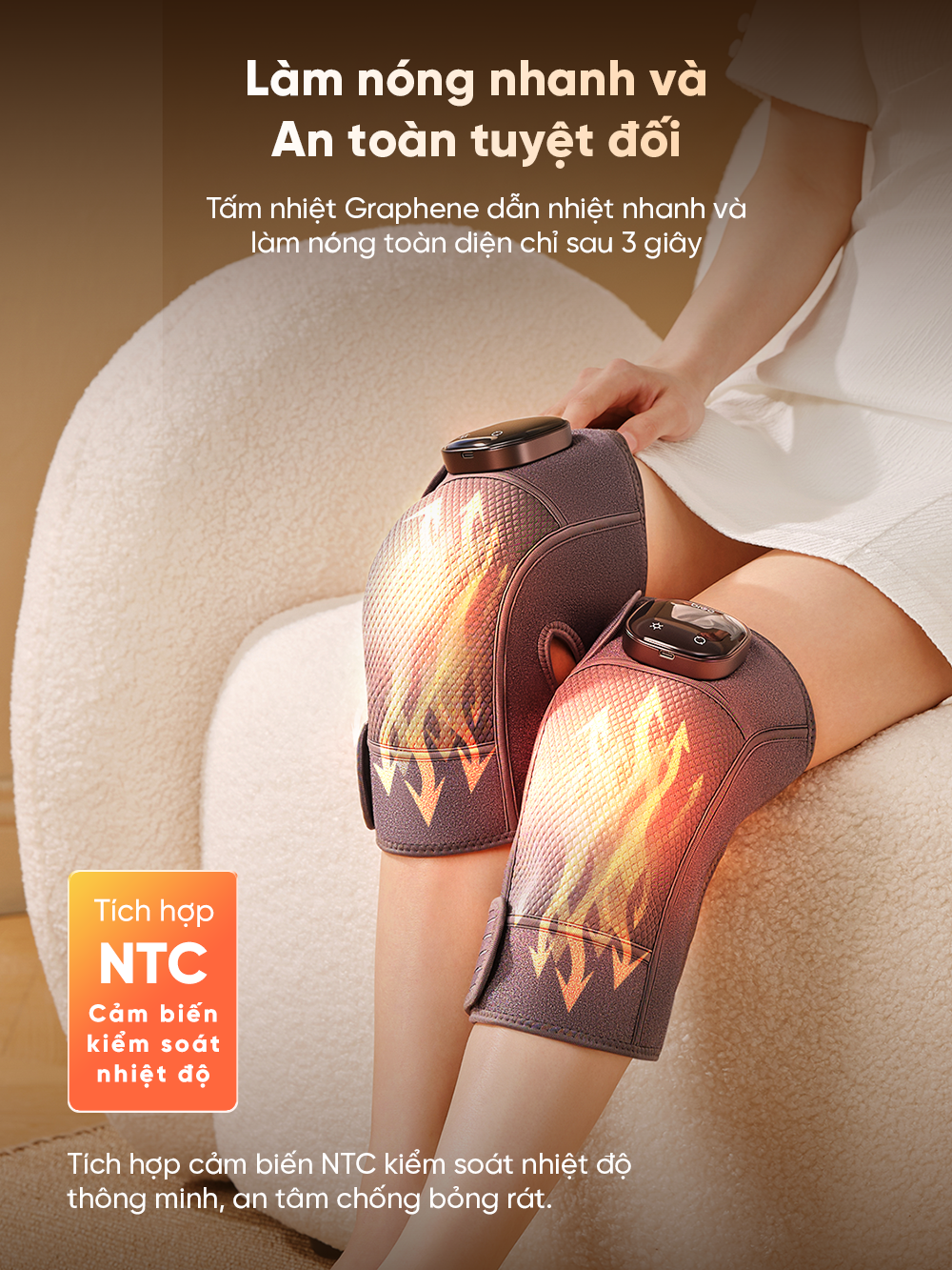 Máy massage đầu gối Breo X2 làm nóng nhanh