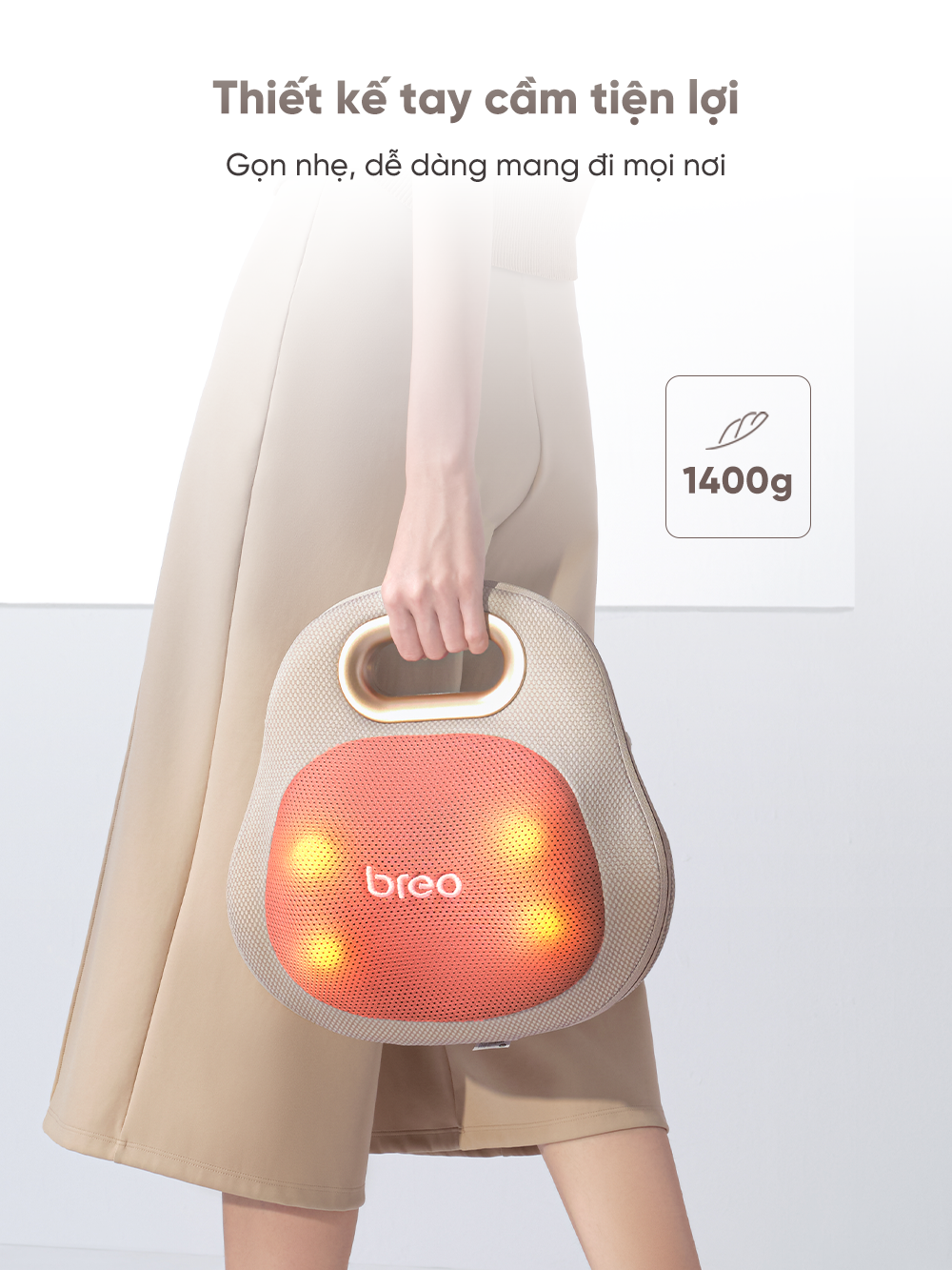 Máy massage lưng Breo Back Lite tay cầm tiện lợi
