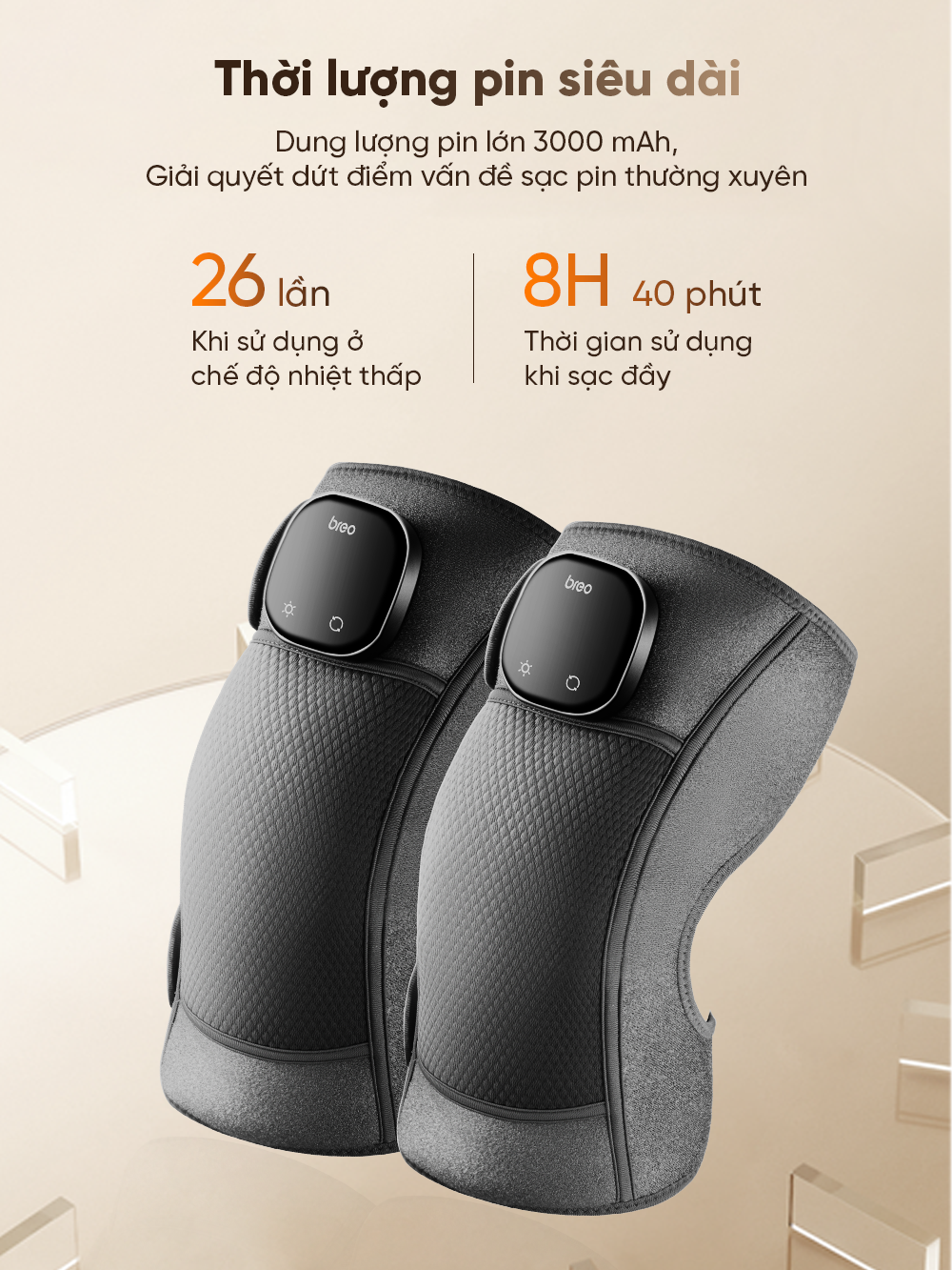 Máy massage đầu gối Breo X2 pin bền bỉ