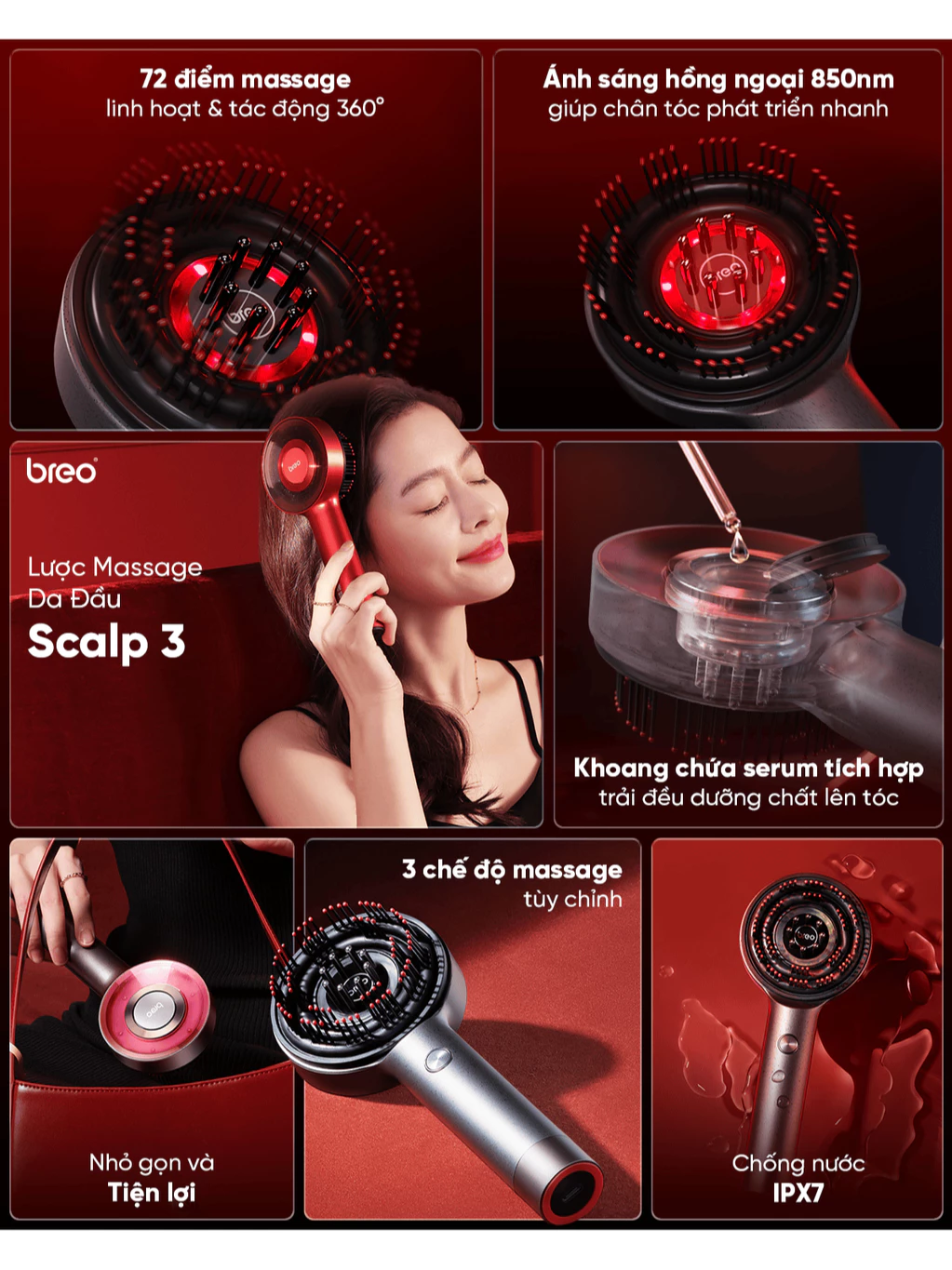 Máy massage da đầu Breo Scalp 3 ưu điểm nổi bật