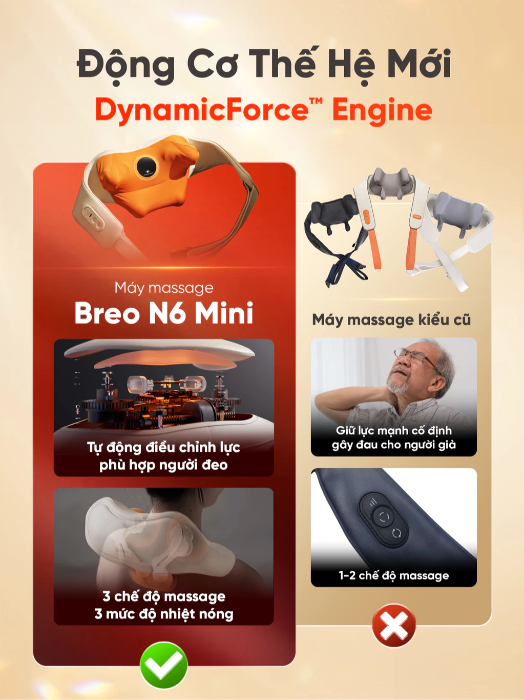 Máy massage cổ vai gáy Breo N6 Mini động cơ thế hệ mới
