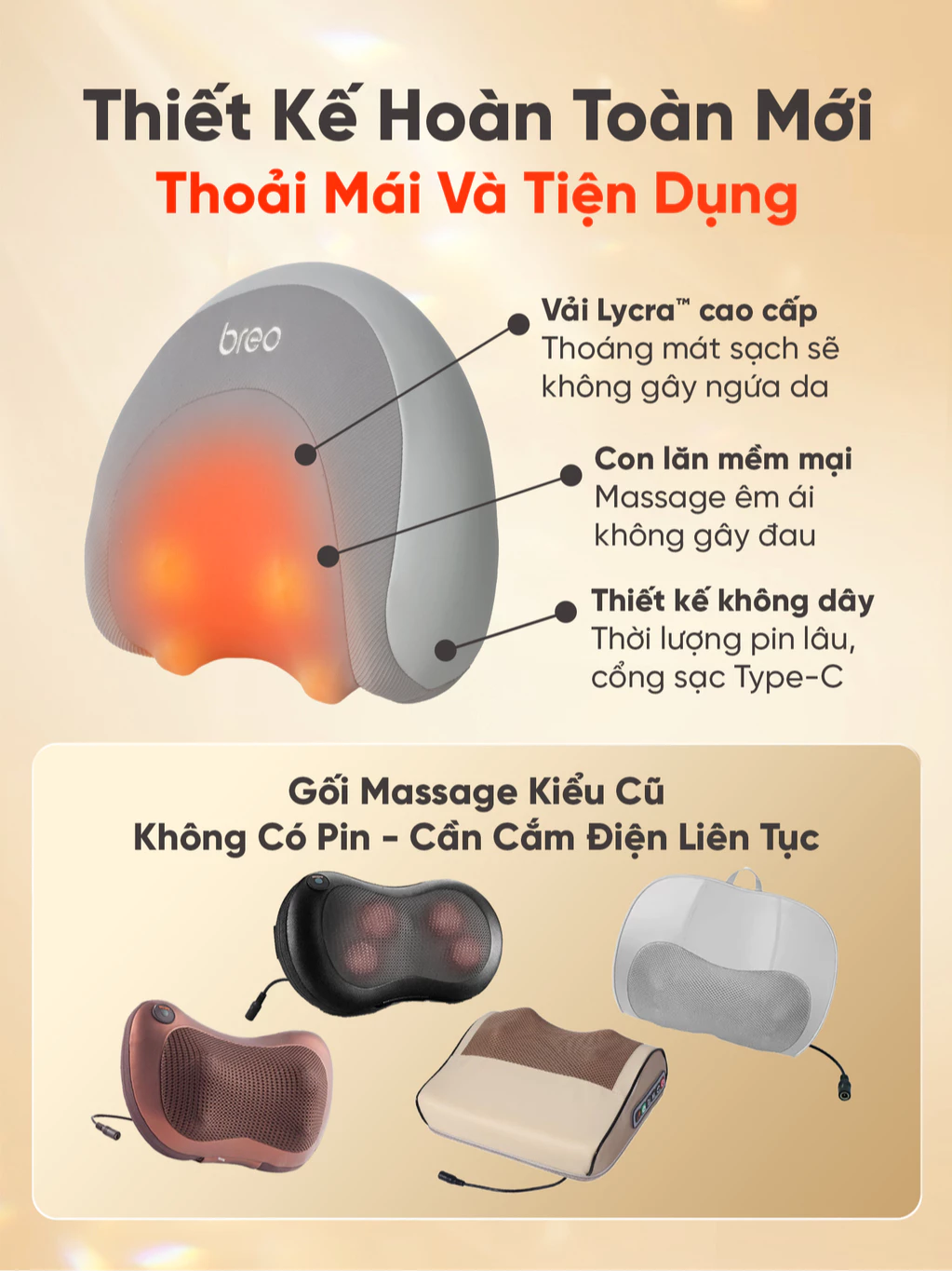 Máy massage cổ và lưng Breo P2 thoải mái và tiện dụng