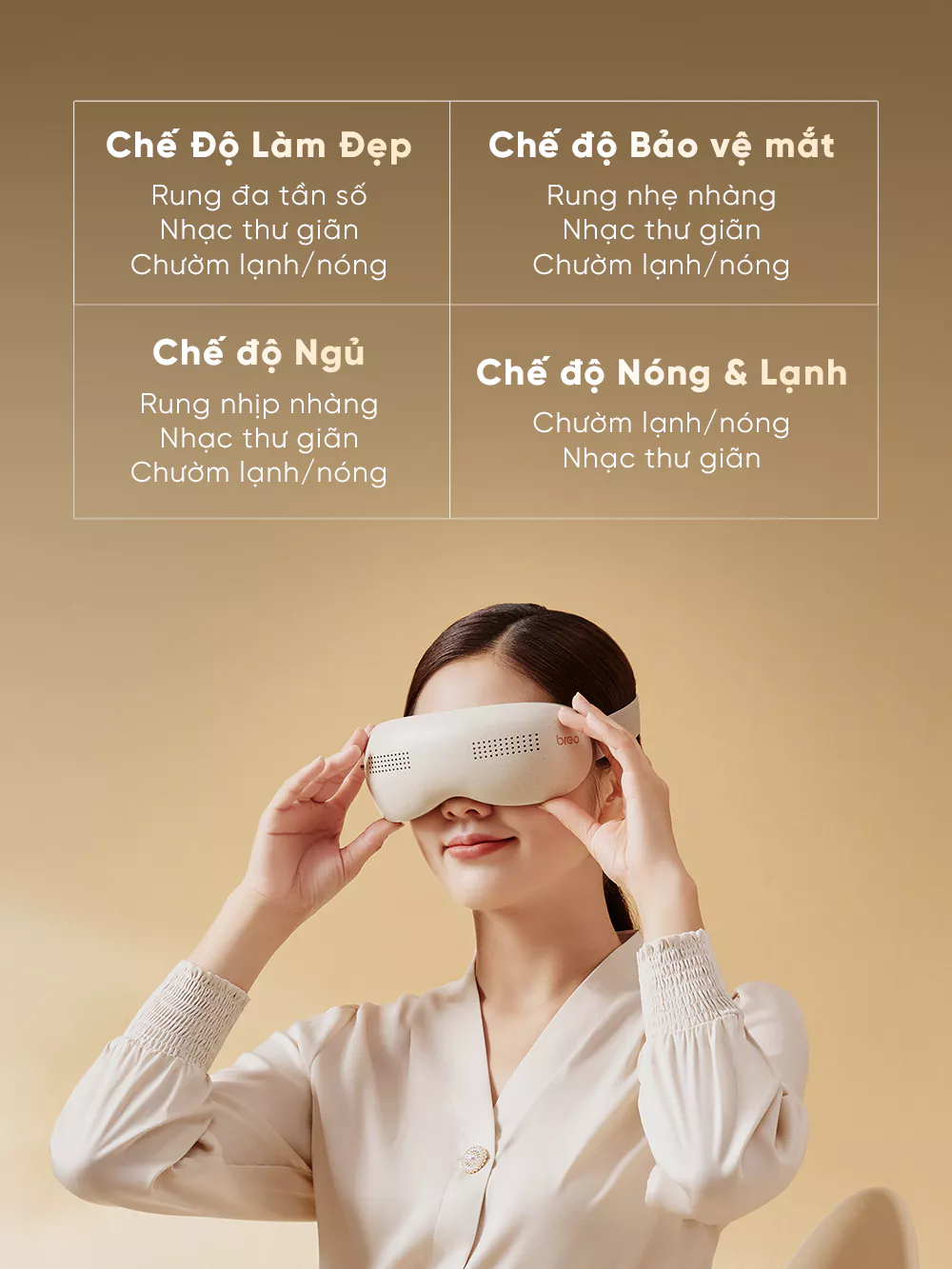 Máy massage mắt Breo See K Pro 4 chế độ massage
