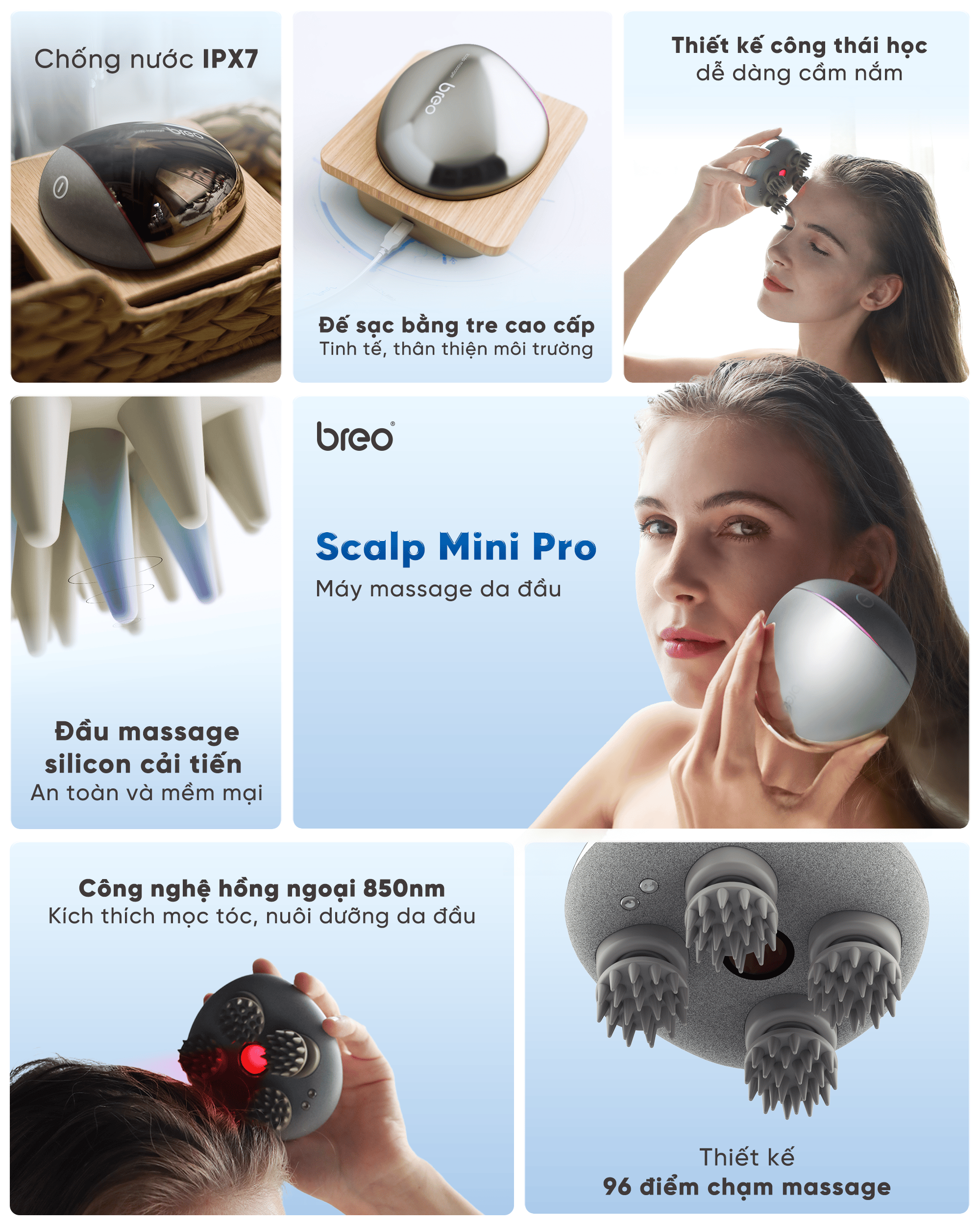 Máy massage da đầu cao cấp Breo Scalp Mini Pro