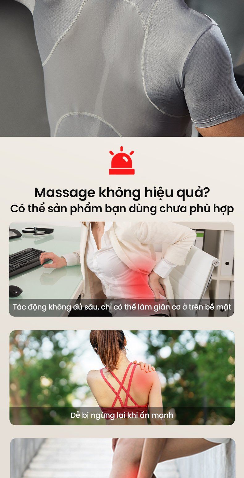 Máy massage cầm tay SKG F1 Pro tác động hiệu quả